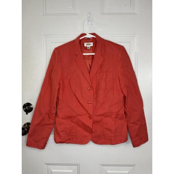 Talbots Jackets & Blazers - TALBOTS Irish Linen 100% Linen Red Orange Blazer Formal Casual Preppy Travel 8